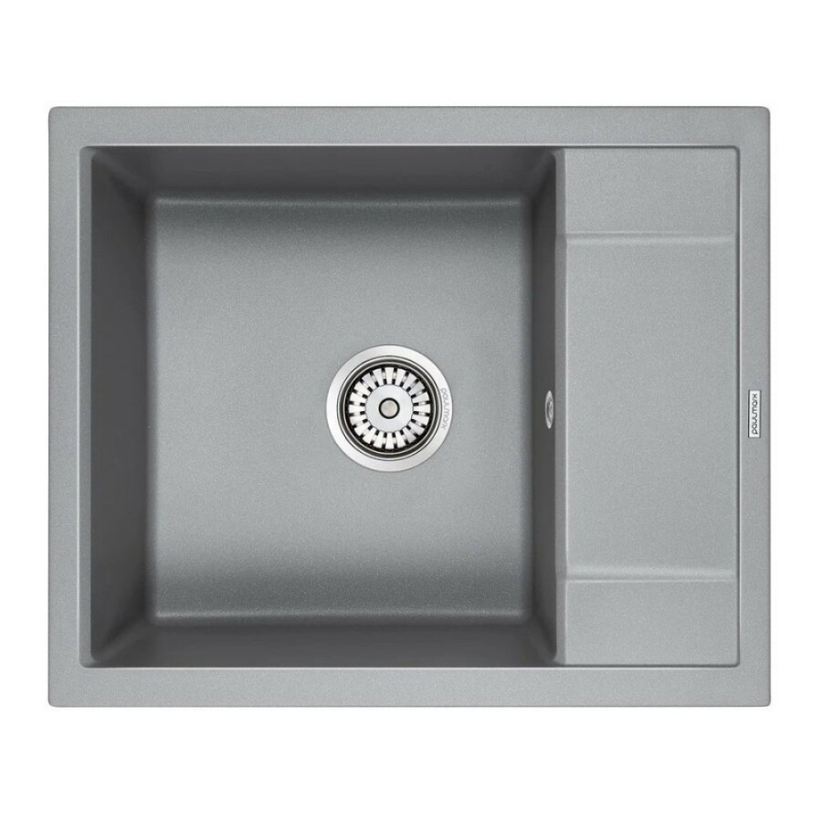 Мойка кухонная Paulmark Flugen PM216050-GRM, 60 см, кварцевая, серый металлик