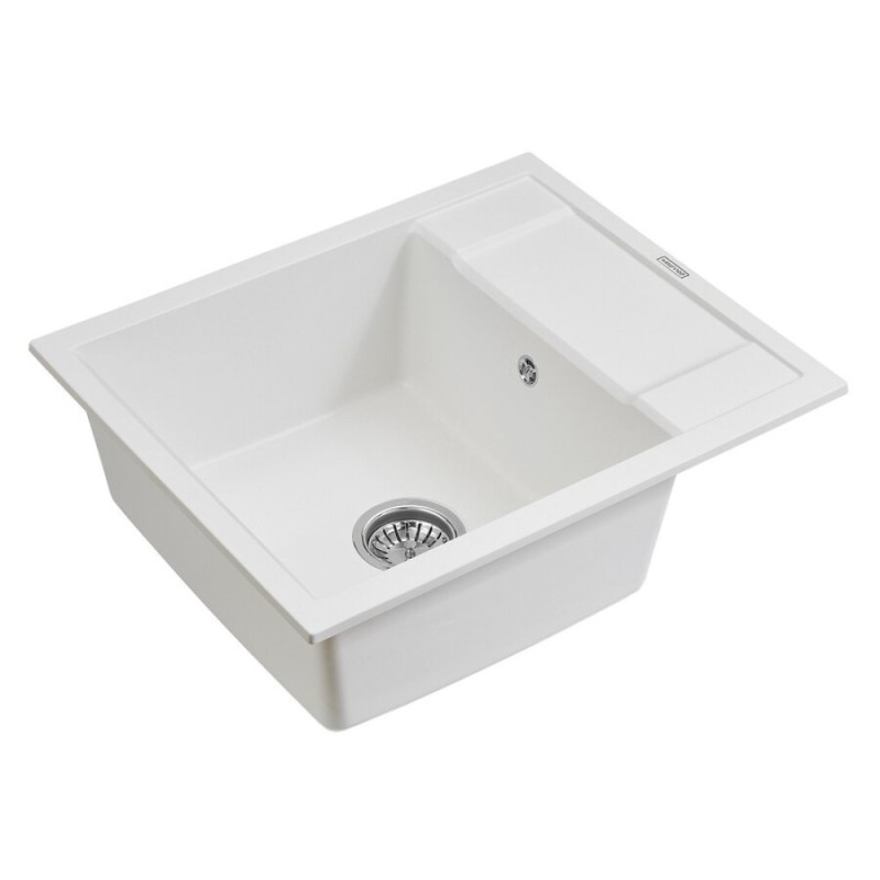 Мойка кухонная Paulmark Flugen PM216050-WH, 60 см, кварцевая, белый