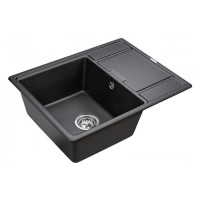 Мойка кухонная Paulmark Flugen PM216550-BL, 65 см, кварцевая, черный