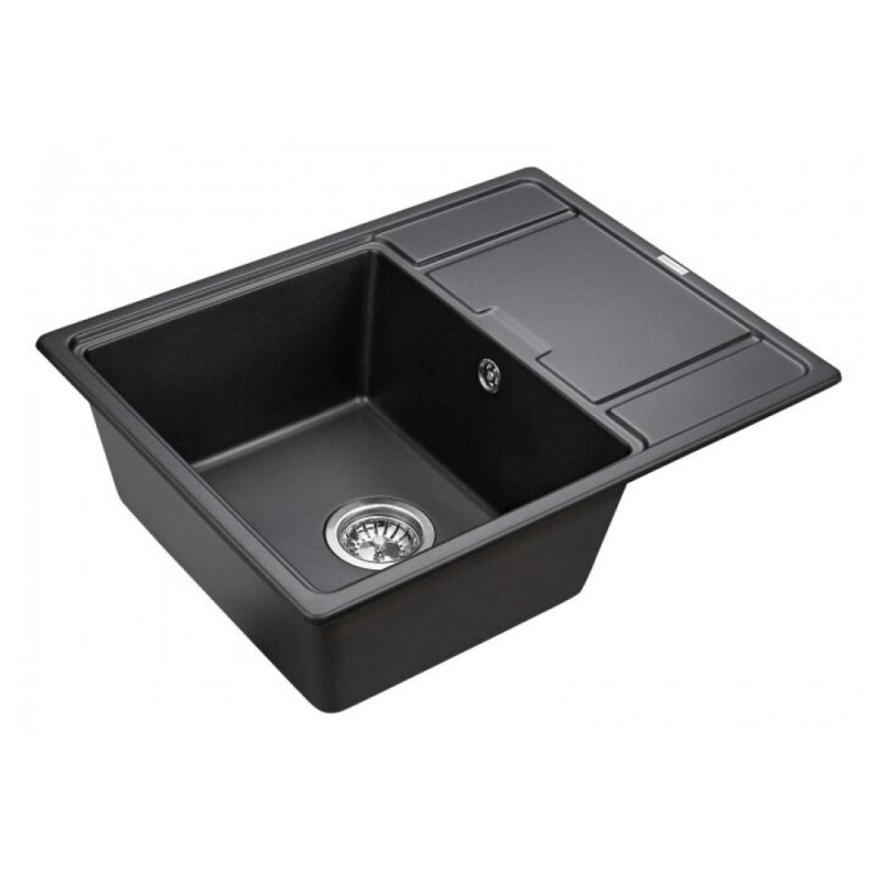 Мойка кухонная Paulmark Flugen PM216550-BL, 65 см, кварцевая, черный