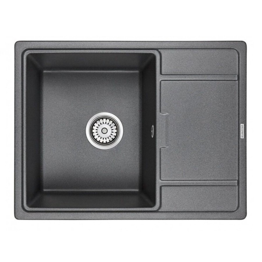 Мойка кухонная Paulmark Flugen PM216550-DG, 65 см, кварцевая, графит