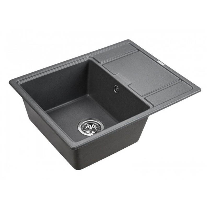 Мойка кухонная Paulmark Flugen PM216550-DG, 65 см, кварцевая, графит