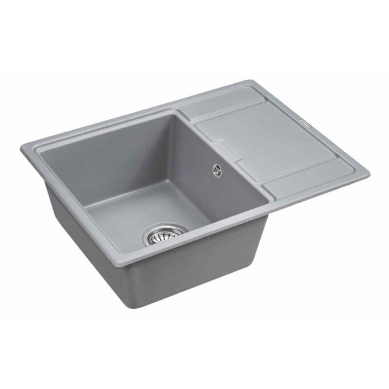Мойка кухонная Paulmark Flugen PM216550-GRM, 65 см, кварцевая, серый металлик