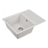 Мойка кухонная Paulmark Flugen PM216550-WH, 65 см, кварцевая, белый