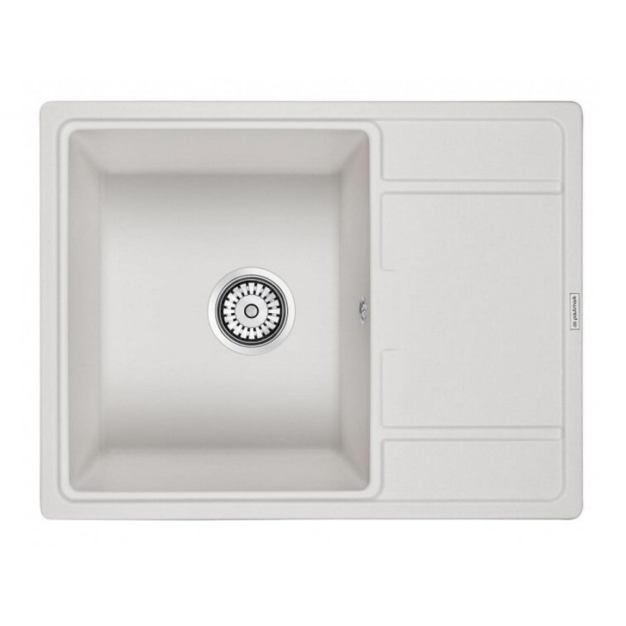 Мойка кухонная Paulmark Flugen PM216550-WH, 65 см, кварцевая, белый