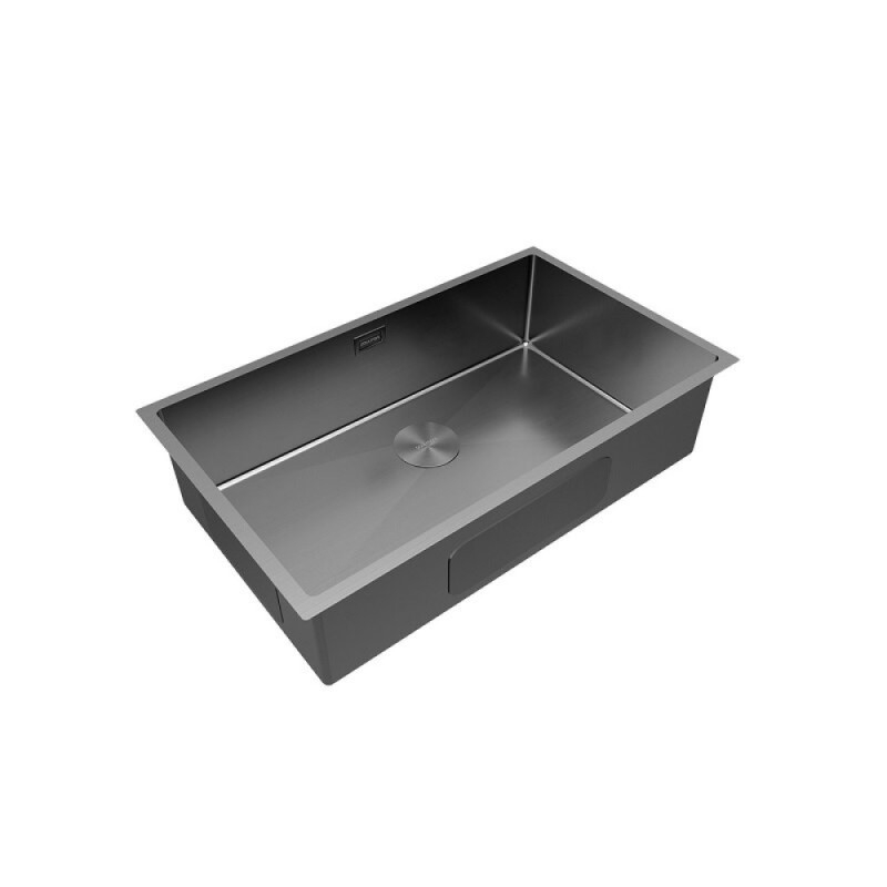 Мойка кухонная Paulmark Next 74 UNI, PM217444-GM, 74 см, цвет вороненая сталь