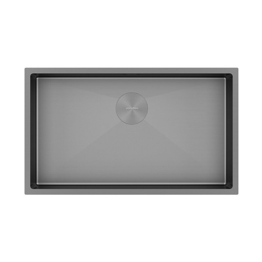 Мойка кухонная Paulmark Next PM217444-MG, 74 см, нержавеющая сталь, цвет серый матовый