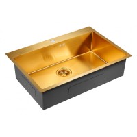 Мойка кухонная Paulmark Kroner PM217551-BG, 75 см, брашированное золото