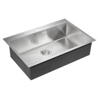 Мойка кухонная Paulmark Kroner PM217551-BS, 75 см, брашированная нержавеющая сталь