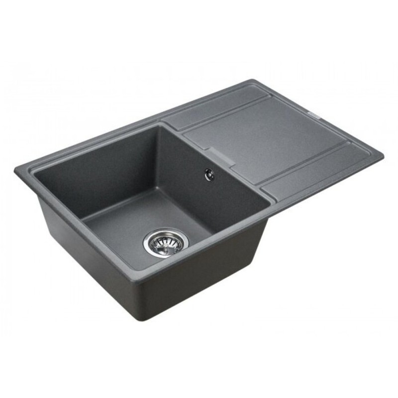 Мойка кухонная Paulmark Flugen PM217850-DG, 78 см, кварцевая, графит