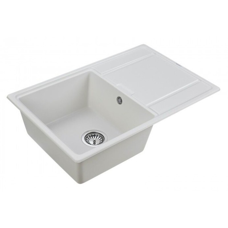 Мойка кухонная Paulmark Flugen PM217850-WH, 78 см, кварцевая, белый