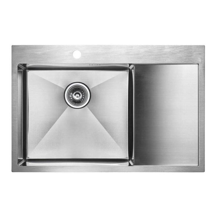 Мойка кухонная Paulmark Kroner 78F, PM217851-BSR, 78 см, брашированная нержавеющая сталь, левая/правая