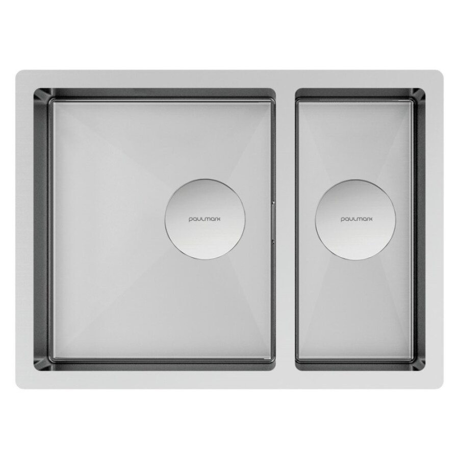 Мойка кухонная Paulmark Next 58/2S UNI PM225844-BS, 58 см, цвет нержавеющая сталь