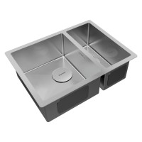Мойка кухонная Paulmark Next 58/2S UNI PM225844-BS, 58 см, цвет нержавеющая сталь