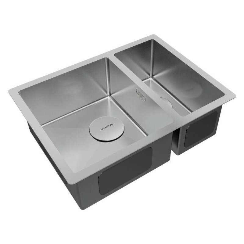 Мойка кухонная Paulmark Next 58/2S UNI PM225844-BS, 58 см, цвет нержавеющая сталь