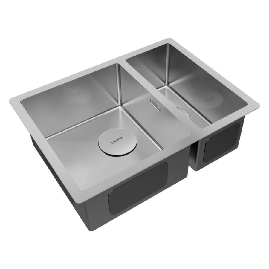 Мойка кухонная Paulmark Next 58/2S UNI PM225844-BS, 58 см, цвет нержавеющая сталь
