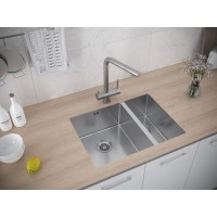 Мойка кухонная Paulmark Gerberg PM225944-BSL/R, 59 см, брашированная нержавеющая сталь, левая/правая