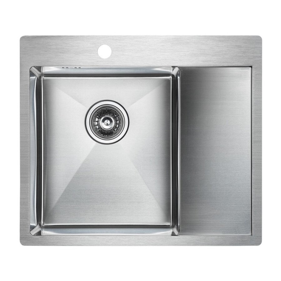 Мойка кухонная Paulmark Kroner PM225951-BSL/R, 59 см, брашированная нержавеющая сталь, левая/правая