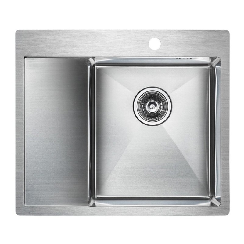 Мойка кухонная Paulmark Kroner PM225951-BSL/R, 59 см, брашированная нержавеющая сталь, левая/правая