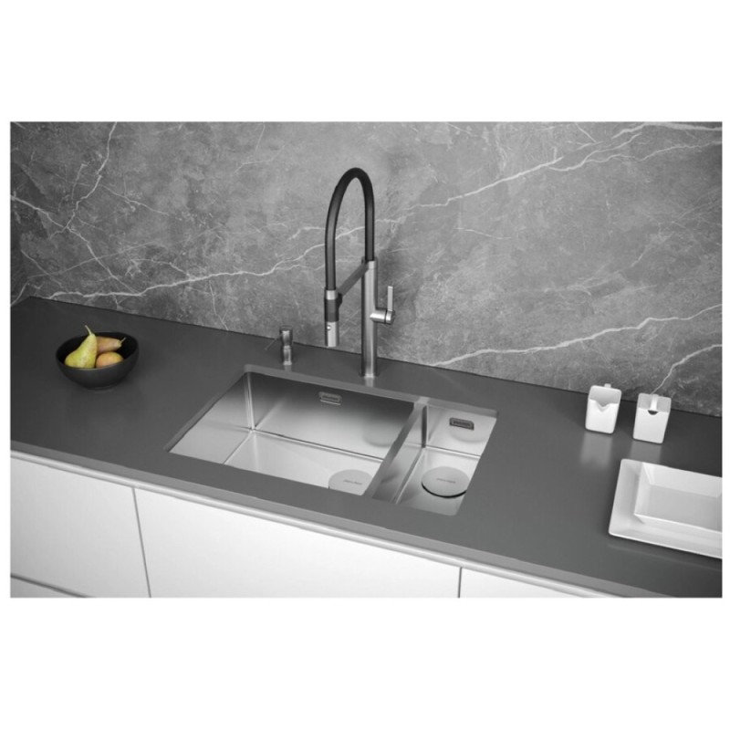 Мойка кухонная Paulmark Next 69/2S UNI, PM226944-BSL, 69.5 см, цвет нержавеющая сталь
