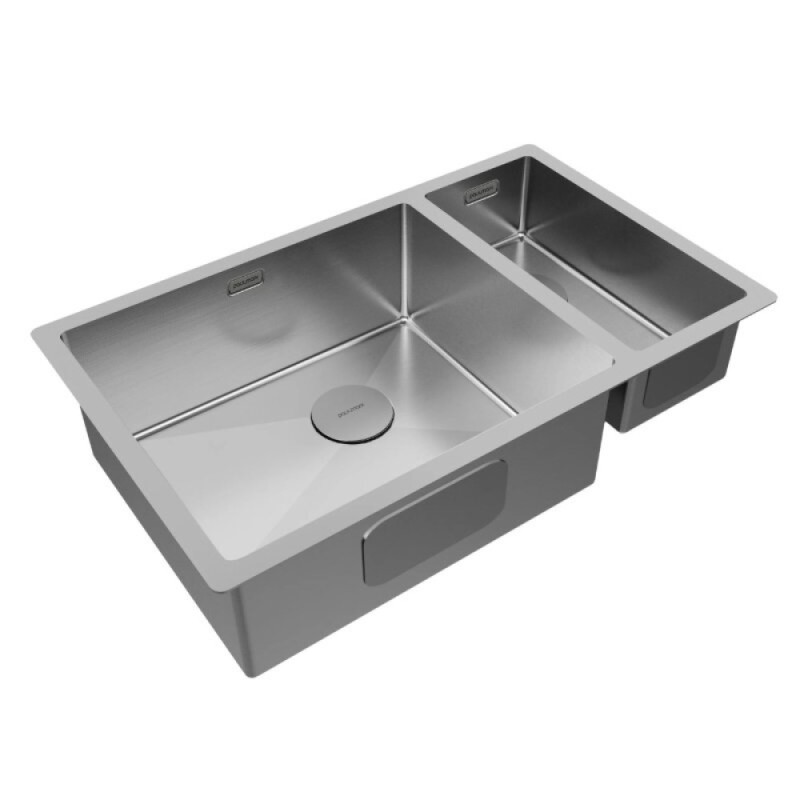 Мойка кухонная Paulmark Next 69/2S UNI, PM226944-BSL, 69.5 см, цвет нержавеющая сталь