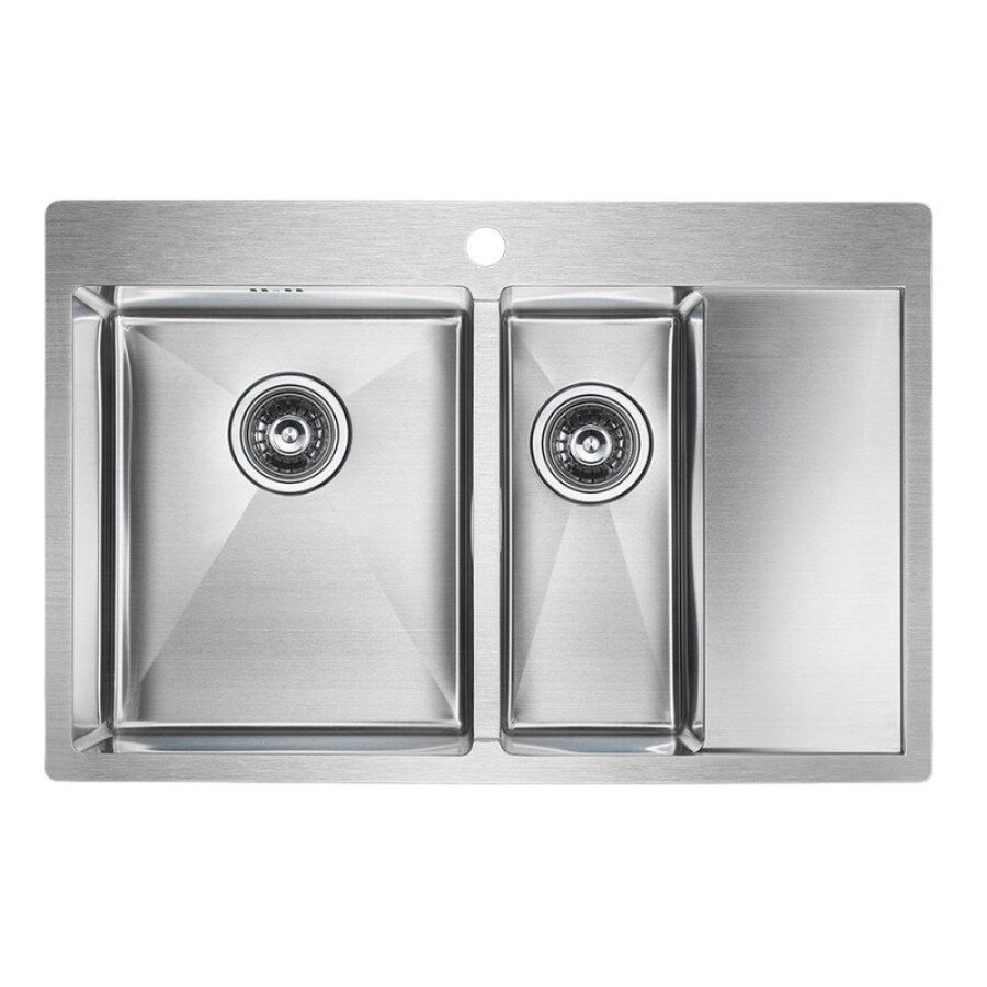 Мойка кухонная Paulmark Kroner PM227851-BSL/R, 78 см, брашированная нержавеющая сталь, левая/правая