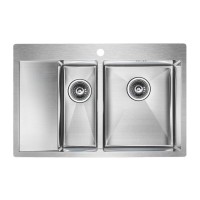 Мойка кухонная Paulmark Kroner PM227851-BSL/R, 78 см, брашированная нержавеющая сталь, левая/правая