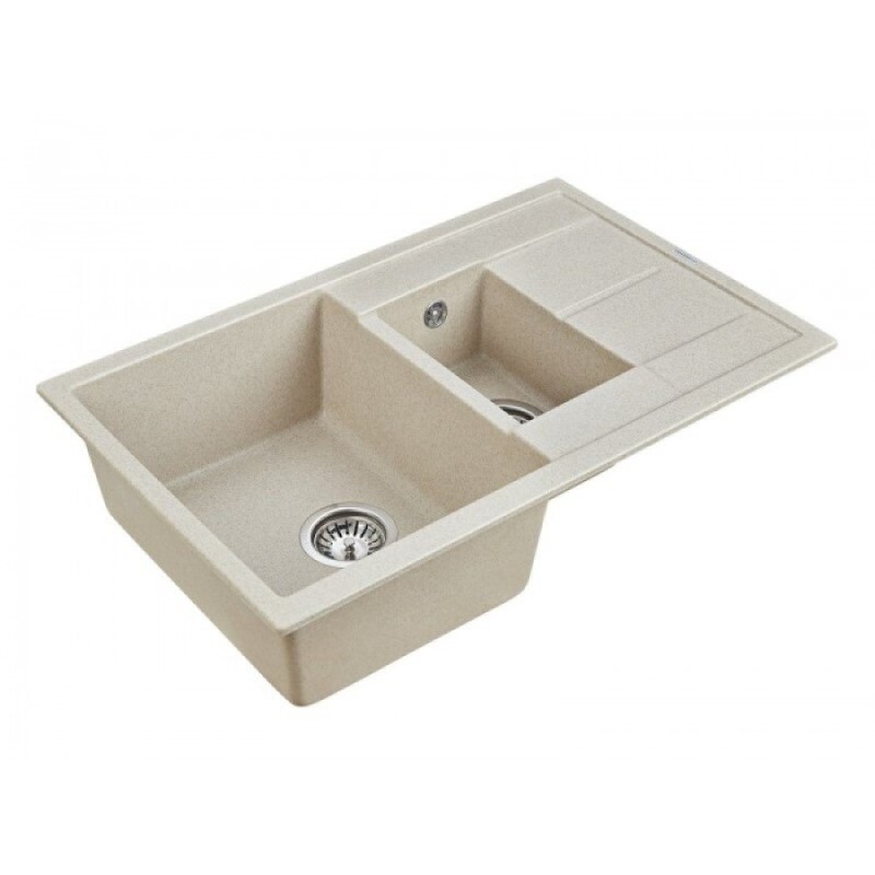 Мойка кухонная Paulmark Flugen PM237850-BE, 77.5 см, кварцевая, бежевый