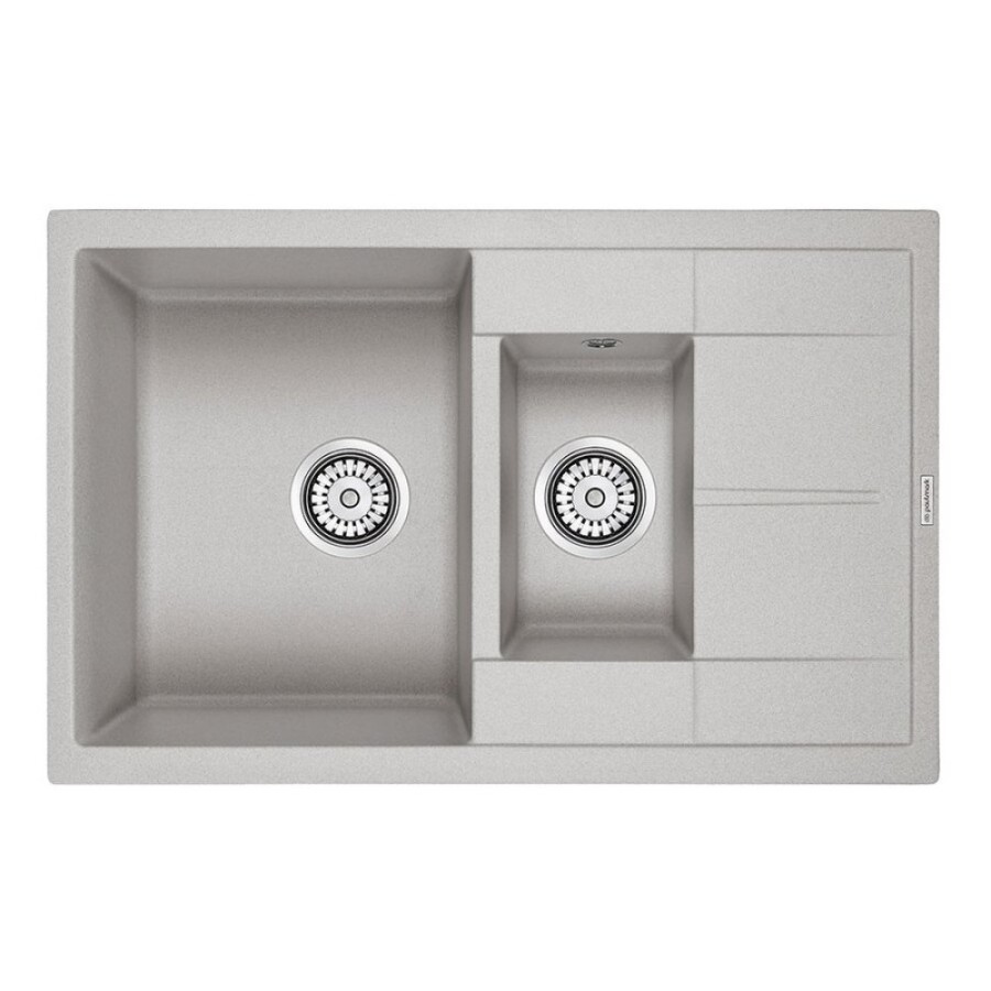 Мойка кухонная Paulmark Flugen PM237850-GR, 77.5 см, кварцевая, серый