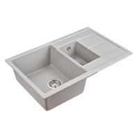 Мойка кухонная Paulmark Flugen PM237850-GR, 77.5 см, кварцевая, серый