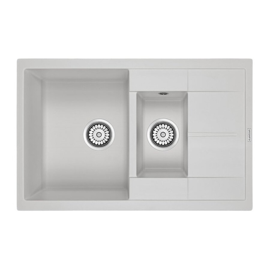 Мойка кухонная Paulmark Flugen PM237850-WH, 77.5 см, кварцевая, белый