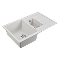 Мойка кухонная Paulmark Flugen PM237850-WH, 77.5 см, кварцевая, белый