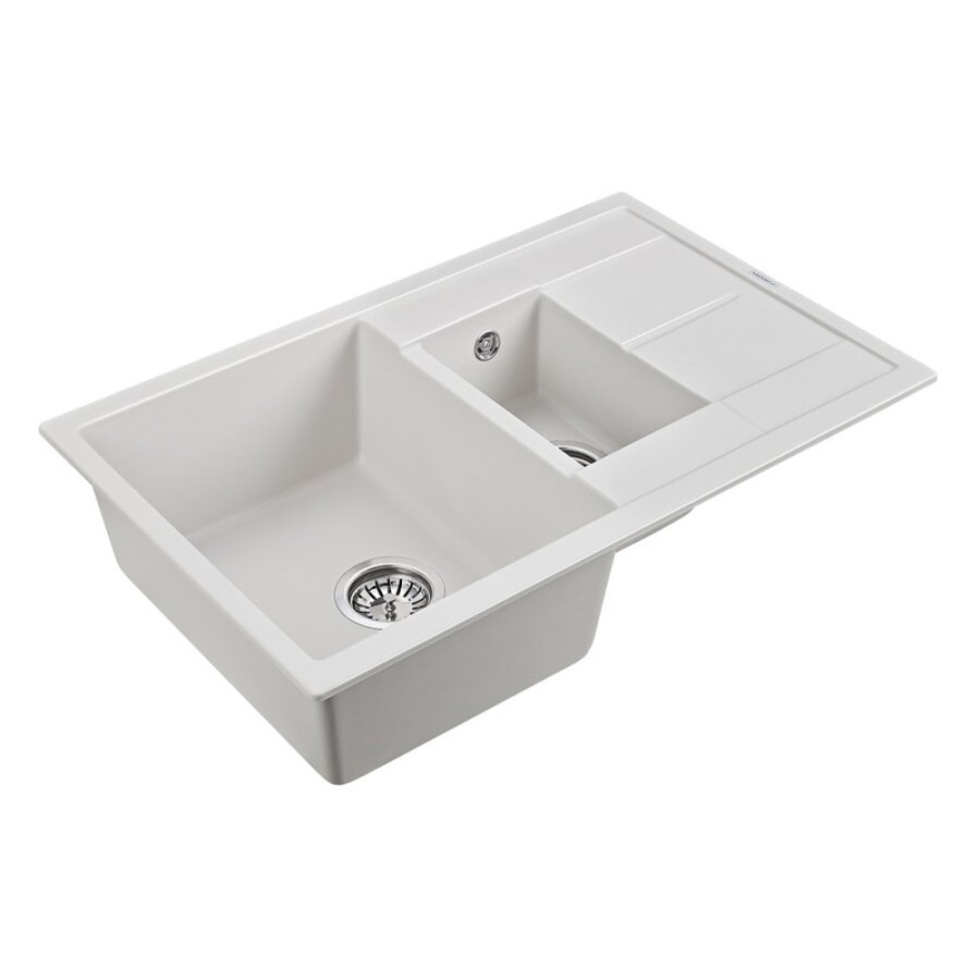 Мойка кухонная Paulmark Flugen PM237850-WH, 77.5 см, кварцевая, белый