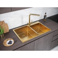 Мойка кухонная Paulmark Kroner PM237851-BG, 78 см, брашированное золото