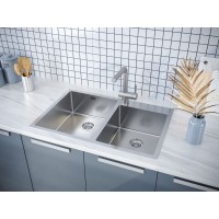 Мойка кухонная Paulmark Kroner PM237851-BS, 78 см, брашированная нержавеющая сталь