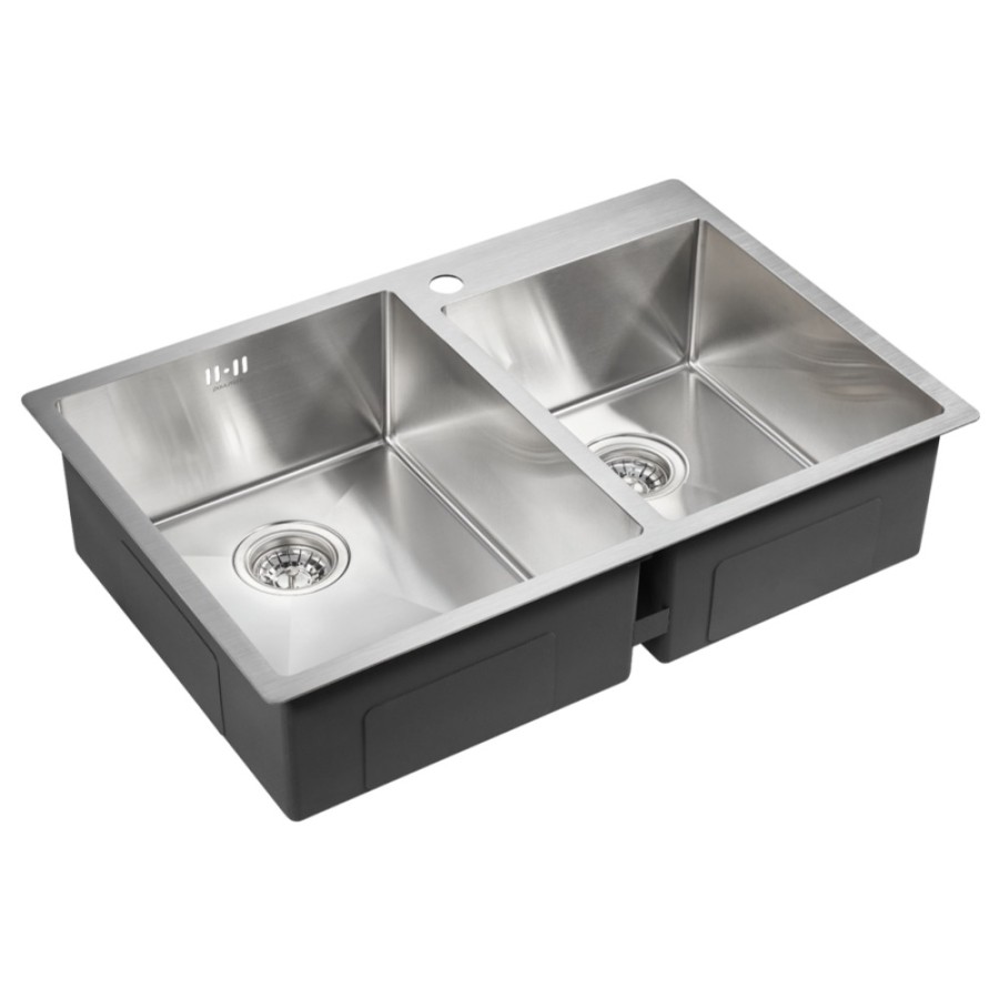 Мойка кухонная Paulmark Kroner PM237851-BS, 78 см, брашированная нержавеющая сталь