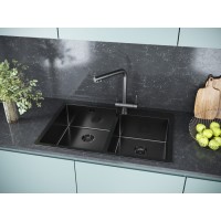 Мойка кухонная Paulmark Kroner PM237851-GM, 78 см, вороненая сталь