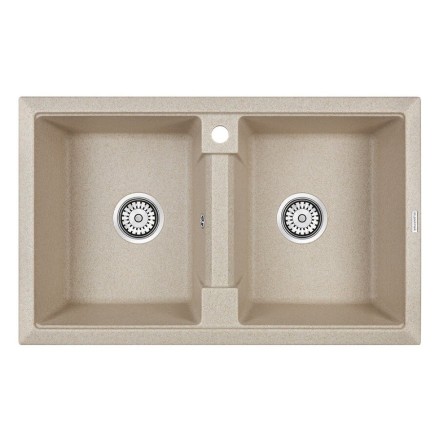 Мойка кухонная Paulmark Tandem PM238150-BE, 81 см, кварцевая, бежевый