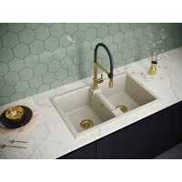 Мойка кухонная Paulmark Tandem PM238150-BE, 81 см, кварцевая, бежевый
