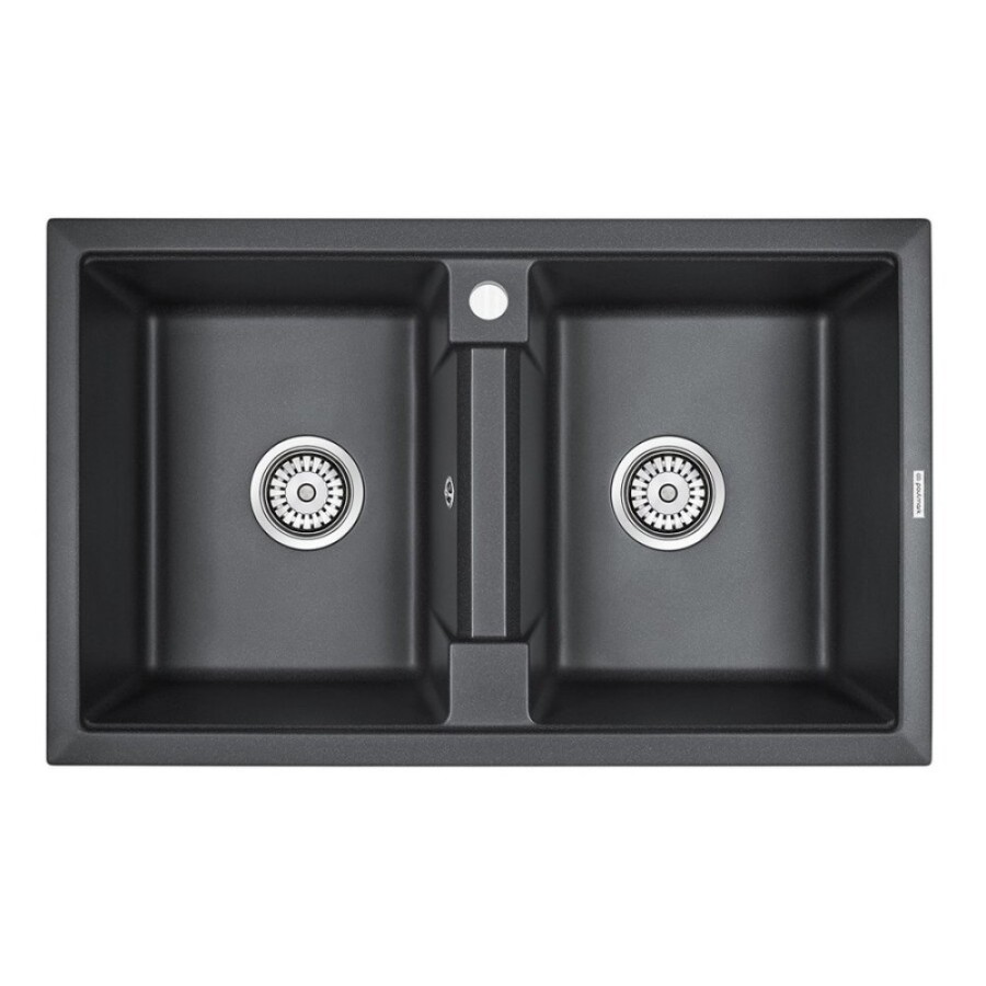 Мойка кухонная Paulmark Tandem PM238150-BL, 81 см, кварцевая, черный