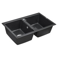 Мойка кухонная Paulmark Tandem PM238150-BL, 81 см, кварцевая, черный
