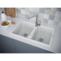 Мойка кухонная Paulmark Tandem PM238150-GR, 81 см, кварцевая, серый
