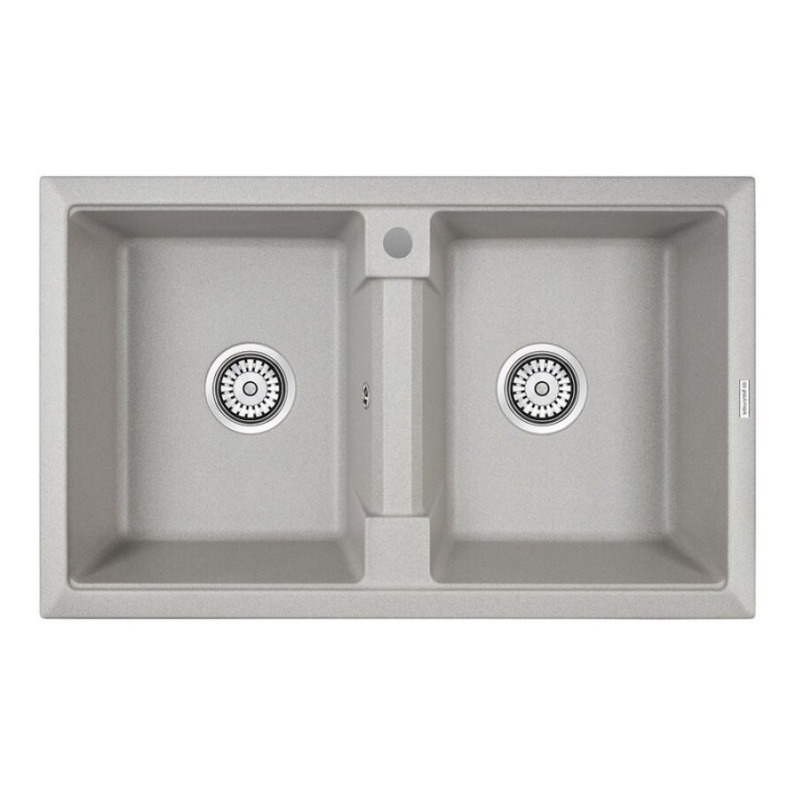 Мойка кухонная Paulmark Tandem PM238150-GR, 81 см, кварцевая, серый