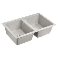 Мойка кухонная Paulmark Tandem PM238150-GR, 81 см, кварцевая, серый