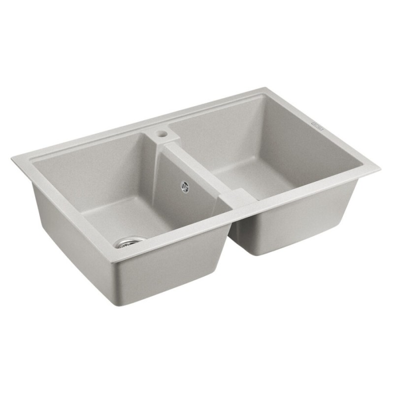 Мойка кухонная Paulmark Tandem PM238150-GR, 81 см, кварцевая, серый