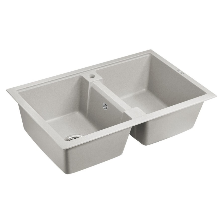 Мойка кухонная Paulmark Tandem PM238150-GR, 81 см, кварцевая, серый