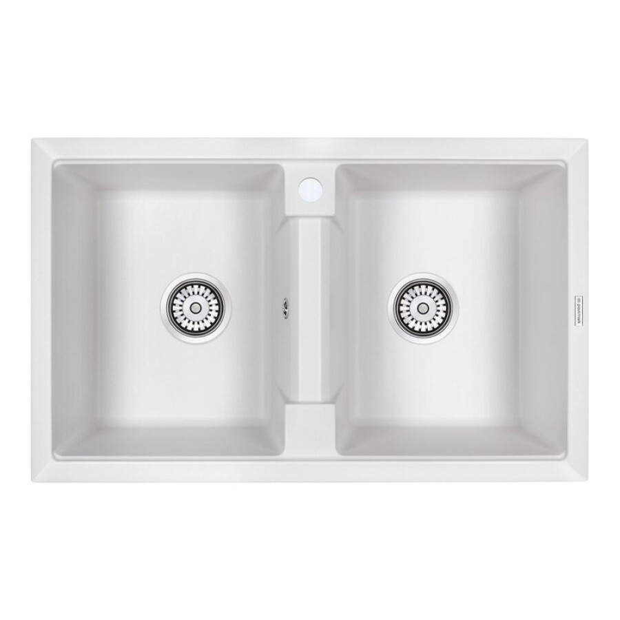 Мойка кухонная Paulmark Tandem PM238150-WH, 81 см, кварцевая, белый