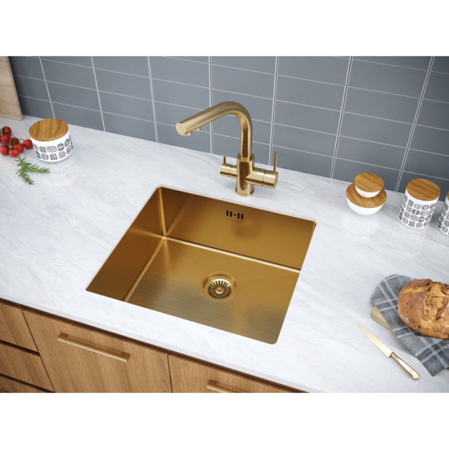 Мойка кухонная Paulmark Marx PM254844-BG, 48 см, брашированное золото