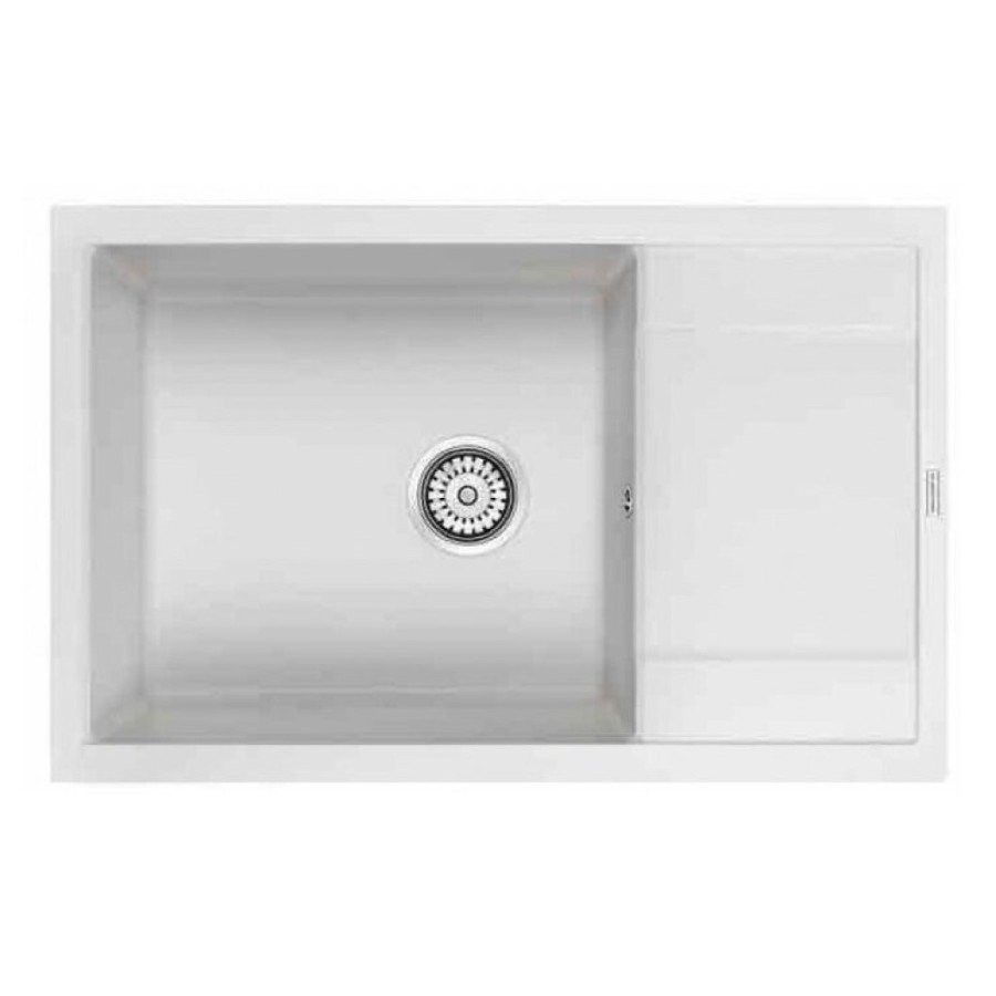 Мойка кухонная Paulmark Flugen PM317850-WH, 78 см, кварцевая, белый