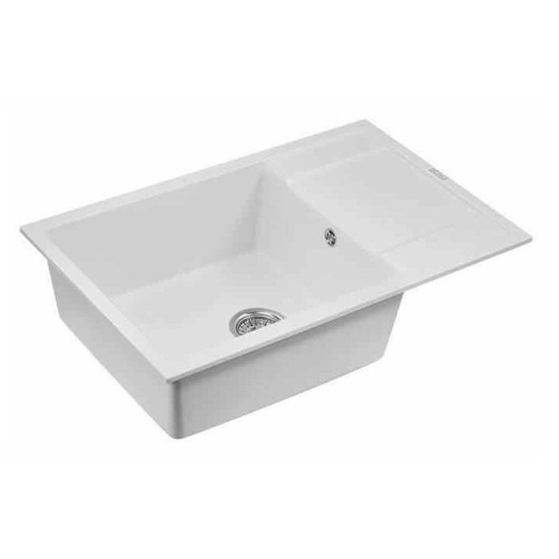 Мойка кухонная Paulmark Flugen PM317850-WH, 78 см, кварцевая, белый